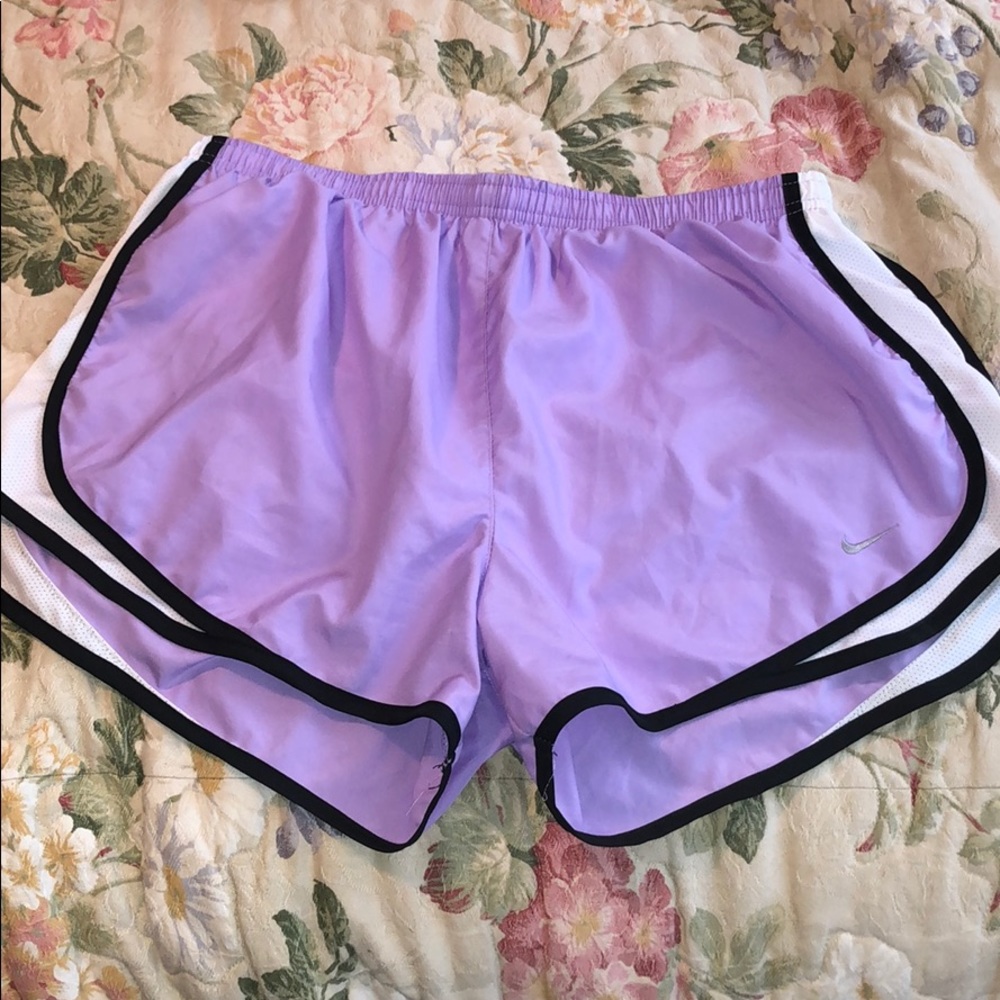 Violet Nike Tempo Shorts.